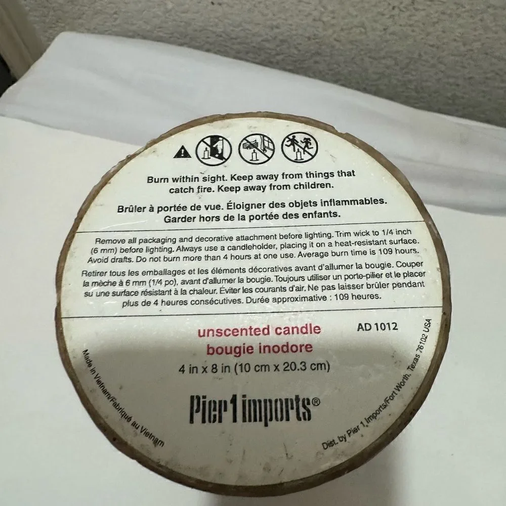 Pier 1 Imports Candle - Unscented NWT